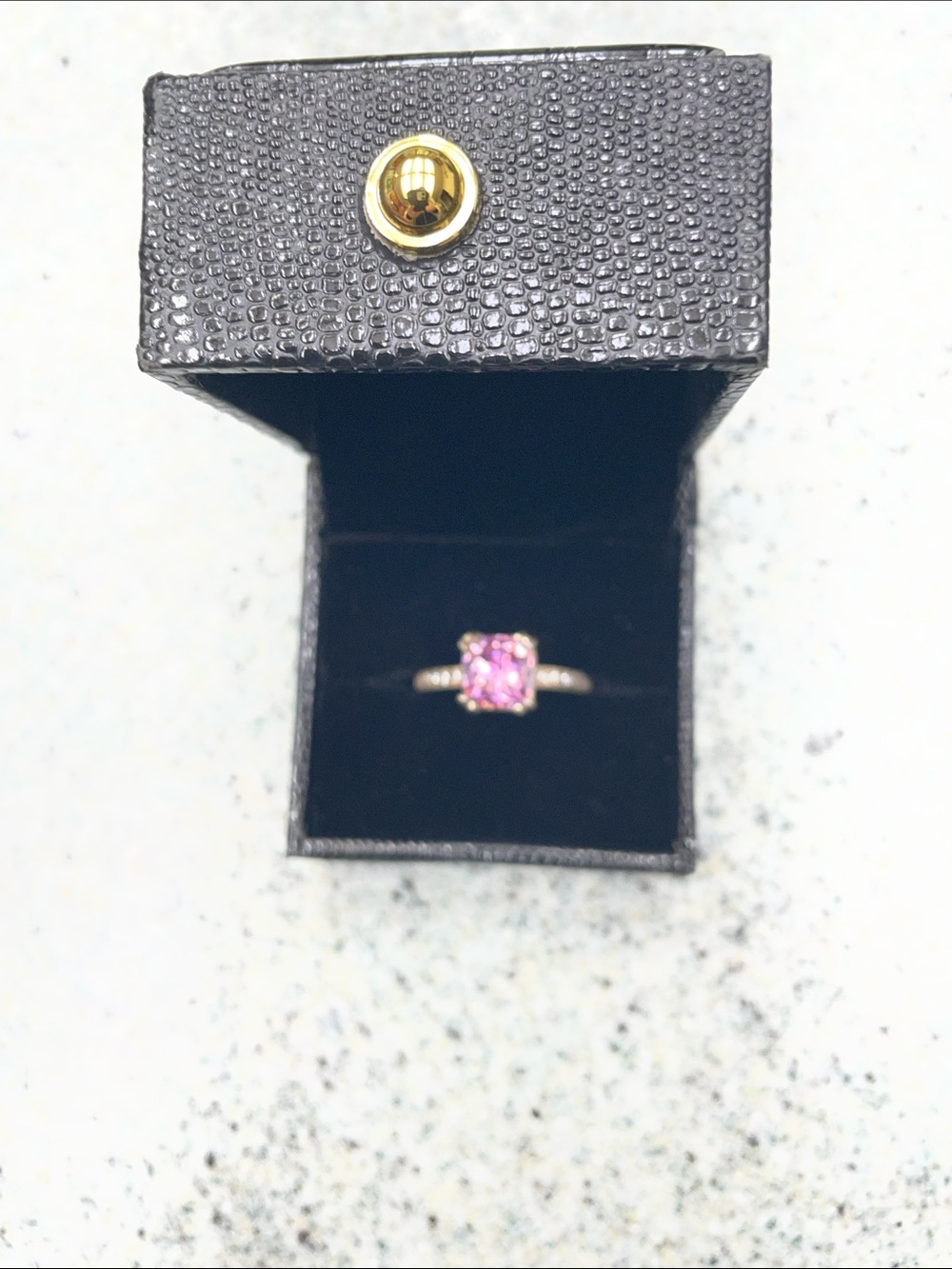 Pink Cushion-Cut Solitaire Ring - Women's Fashion Jewelry